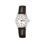 Ladies Steel Day Date Leather Watch