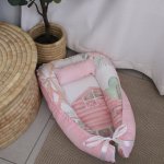 Baby Nest Baby Sleeping Pod Pastel Jungle Farm Watercolour Set Pink