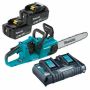 Makita Chain Saw 18VX2 = 36V Brushless Motor Set DUC400ZB Combo With 2X 5AH Batteries + Compact Fast Charger DC18RC And Charger - DUC400ZB