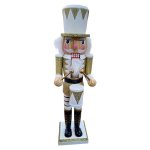 Wooden Nutcracker With Drum Gold 36CM
