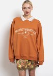 Collared Embroidered Sweat - Rust