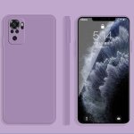 For Xiaomi Redmi Note 10 Solid Color Imitation Liquid Silicone Straight Edge Dropproof Full Coverage Protective Case Purple