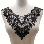 1PC Premium Water-soluble Lace Embroidery Applique - 3D Floral Collar Patch For Diy Dress & Clothing Decoration Available In Mul