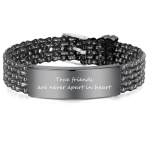 Zanna Black Personalized Stainless Steel Bracelet Adjustable Strap Ready In 3 Days