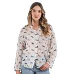 Dog Print Shirt - Cream L xl
