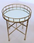 Round Silver Side Table – Gallery Edged – 60X50CM