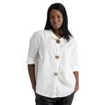 Flower Sun Brooch Detail Shirt - White Free