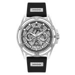 Guess Mens Black Silver Tone Multi-function Watch GW0537G1