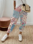Floral Print Fake Drawstring Straight Leg Pants Casual & Versatile High Waist Daily Wear Vacation Wear Pants For Spring & Summer