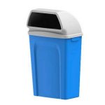 Refuse Bin – Pole Mounted Bin – Rectangular – Fixed – 50L – 48 X 32 X 84 Cm – Blue
