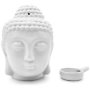 Buddha Aromatherapy Oil Burner With Tealight Candle Holder - White