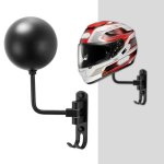 180 Rotation Helmet Holder Helmet Rack Wall Mount Stain Steel Helmet Holder Hanger With Double Hook Holder For Motorcycle Helmet