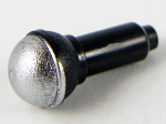 Parts Minifigure Utensil Microphone With Metallic Silver Top Half Screen Pattern 90370PB05