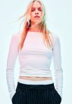 Boat-neck Jersey Top - Cream
