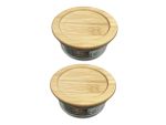 210ML Glass Storage Bowl With Bamboo Lid - Set Of 2