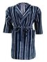 & 39 S Bathrobe Velour Shawl Collar One Size Fits All - Stripes Black Blue