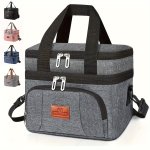 1PC Insulated Lunch Bag Reusable Lunch Box For Office Picnic Hiking Beach - Leakproof 12-CAN Cooler Tote Bag Organizer For Adult