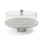 Marble Design Round Cake Stand Black & White