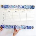 Acrylic Weekly Planner - Portuguese Tiles - 600MM X 600MM
