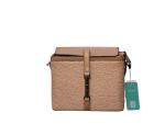 Textured Signature Handbag- Brown