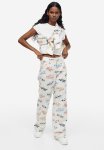 Printed Twill Trousers - Cream coca-cola