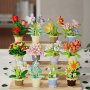 Flower Potted Assembly Collage Building Blocks Toys Creative Gift Desktop Decoration Halloween Christmas Gift