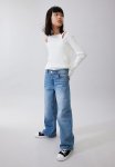 Loose Fit Wide Leg Low Jeans - Denim Blue