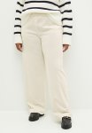 Plus Wide Leg Cord Pants - Bone