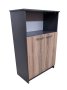 Oxford 3 Shelf 2 Door Book/filing Cabinet 60CM - Storm Grey & Sahara