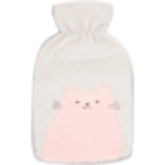 Hot Water Bottle With White & Pink Felt Cat Cover 2L