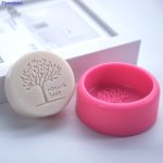 1PC Silicone Round Tree Soap And Candle Mold Diy Christmas Soap Making Mold Handmade Soap And Candle Supplies Candy Cake Decorat