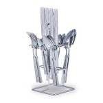 16 Piece Hammered Cutlery Set Silver