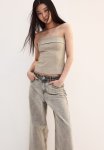 Baggy Regular Jeans - Beige Grey