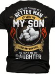 Men's Trendy T-Shirt For Summer Outdoor Casual "better Man" Slogan Vintage Graphic Slightly Stretch Crew Neck Tee Short Sleeve S