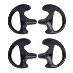 Medium Size Black Coil Cord Earbuds With Replaceable Ear Mold - Suitable For Coil Cord Monitors And Law Enforcement Police Radio