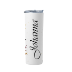 Personalized Floral And Leopard Print Travel Tumbler - 900ML - Johanna