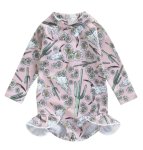 Bucramium Floral Cow Skull Long Sleeve Swimsuit