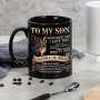 1PC To My Son Coffee Mug 11OZ Ceramic Coffee Cups Black Wolf Water Cups Summer Winter Drinkware Christmas Gifts