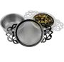 Solstice Empress Tea Strainers With Drip Bowls 2-PACK Elegant Stainless Steel Loose Leaf Tea Strainers