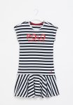 Polo Girls Harper Striped Printed Dress - Navy & White