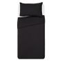 Duvet Cover Set Wrinkle Resistant Black 2 Piece: Single Bed