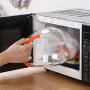 1PC Transparent Microwave Oven Cover - Uncharged Pp Material Splash Proof Glass Lid For Food Heating - Suitable For All Microwave Ovens