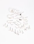 Silver Geometric Stud & Hoop Earring 12-PACK