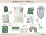 Cot Duvet Bedding Dino Dinosaur Dotty Drawing Dino Dinosaur Set