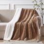 Nu Dekor - Reversible Sherpa Soft Fleece Throw Blanket - Brown - 180X200CM