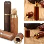 1pc Toothpick Holder Jar Portable Sandalwood Toothpick Storage Holder Handcrafted Toothpick Wooden Storage Box Needle Case Kitchen Table Accessories