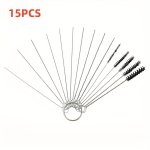 5 10 12 15PCS Gd Carburetor Carbon Dirt Jet Cleaner Tool Kit Cleaning Needles With Brushes For Small Openings Tubes Pipes - Fo