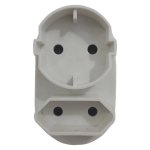 Redisson Multi-plug Adaptor Euro + Round Socket White