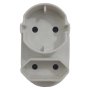 Multi-plug Adaptor Euro + Round Socket White