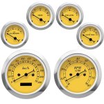 Autogauge Classic Yellow Face 6 Gauge Set Speedo tacho oil Pressure water Temp volte fuel - Autostyle Motorsport South Africa